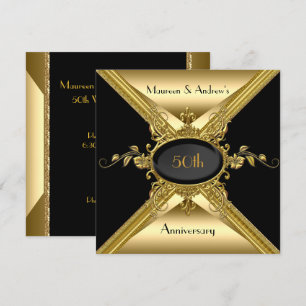 Invitación 50.º Aniversario Boda Oro elegante