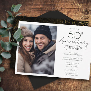 Invitación 50.º aniversario de Boda foto única