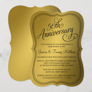 Invitación 50.º Aniversario de los Bodas de Oro