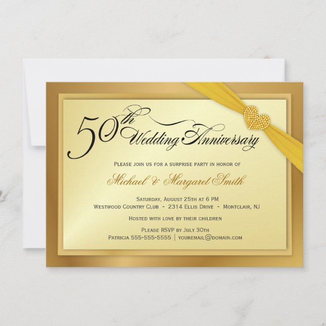 Invitación 50.º Aniversario de los Bodas de Oro (Anverso)