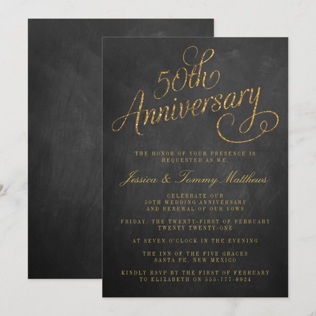 Invitación 50.º Aniversario de los Bodas de Oro (Anverso / Reverso)