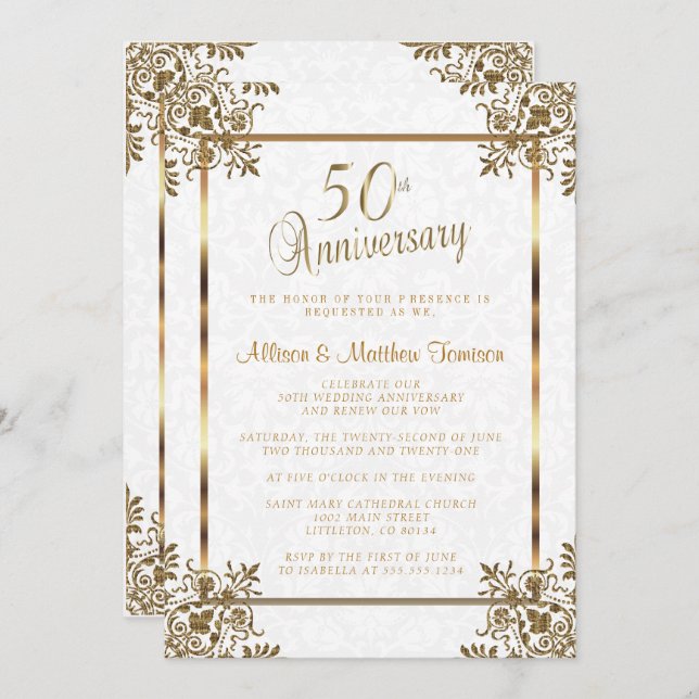 Invitación 50.º Aniversario de Oro (Anverso / Reverso)