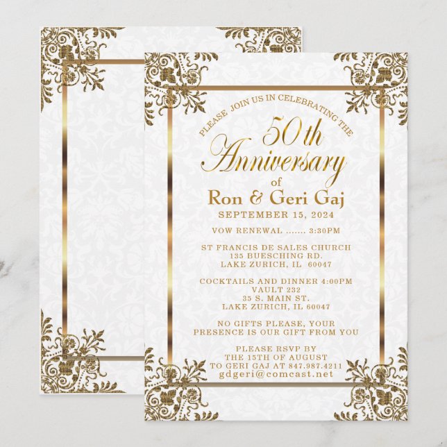 Invitación 50.º Aniversario de Oro (Anverso / Reverso)