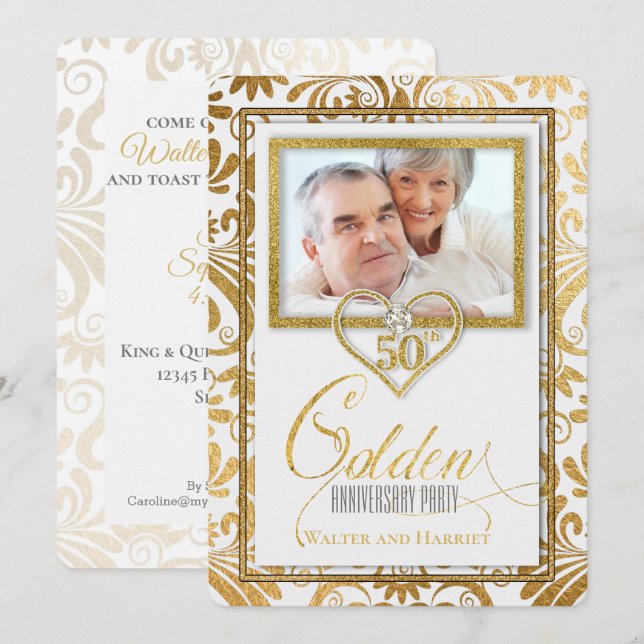 Invitación 50.º Aniversario del Boda de Oro (Anverso / Reverso)