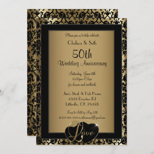 Invitación 50.º Aniversario del Boda de Oro Amor