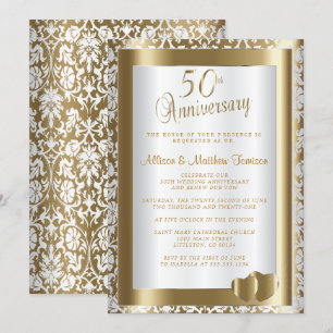 Invitación 50.º Aniversario del Boda de Oro   DIY Textos