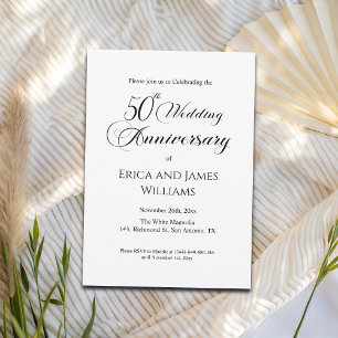 Invitación 50.º Aniversario del Boda de Oro Elegante guión