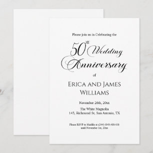 Invitación 50.º Aniversario del Boda de Oro Elegante guión