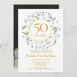 Invitación 50.º Aniversario del Boda de Oro Foto Garland