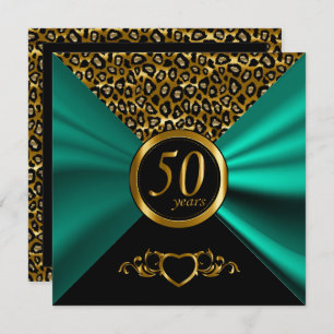 Invitación 50.º Aniversario del Boda de Oro Patrón Leopard