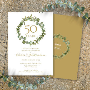 Invitación 50.º Aniversario del Boda de Oro Verde Garland