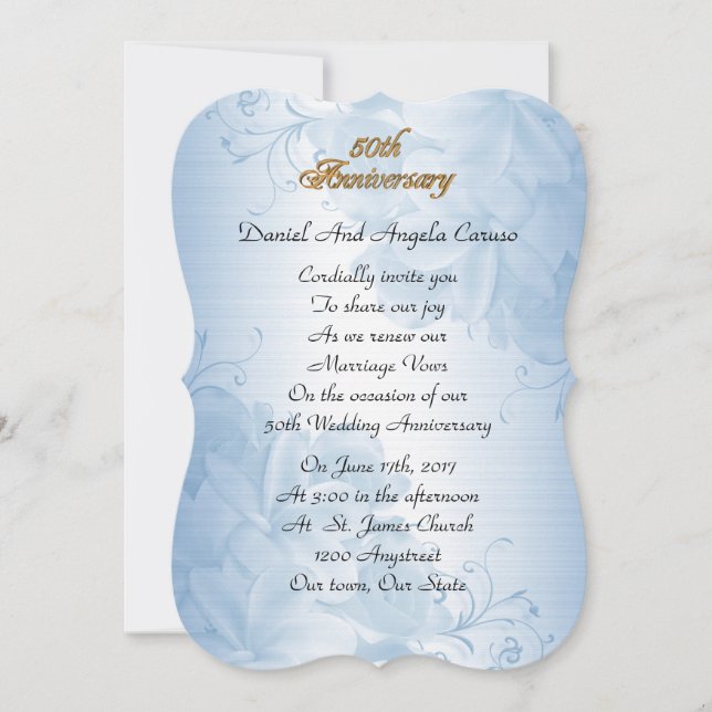 Invitación 50.º aniversario del Boda renovación del juramento (Anverso)