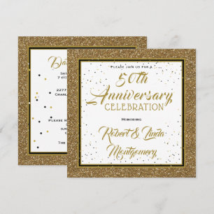 Invitación 50.º Aniversario del Oro Elegante