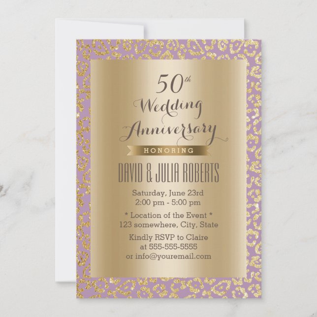 Invitación 50.º Aniversario del Oro y Leopardo Violeta (Anverso)