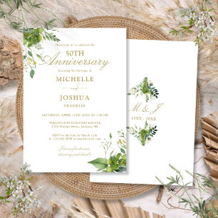 Invitación 50.º Boda Aniversario de la vegetación Monograma d