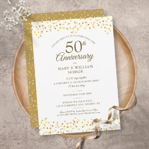 Invitación 50.º Boda Aniversario de los Recuerdos del Corazón