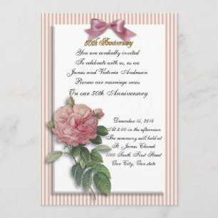 Invitación 50.º Boda aniversario de renovación rosa rosado