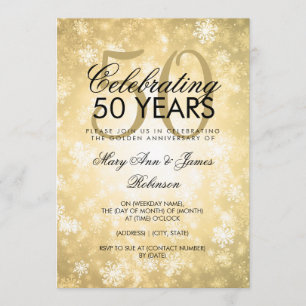 Invitación 50.º Boda Aniversario del Oro de Invierno