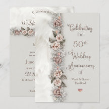 50.º Boda Aniversario Dreamy Floral Beige Rosa