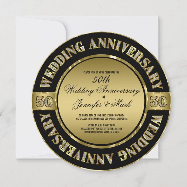 Invitación 50.º Boda de Aniversario-Caballo y Transporte (Anverso)