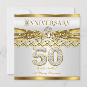 Invitación 50.º Boda Fiesta Anillo de Oro Blanco