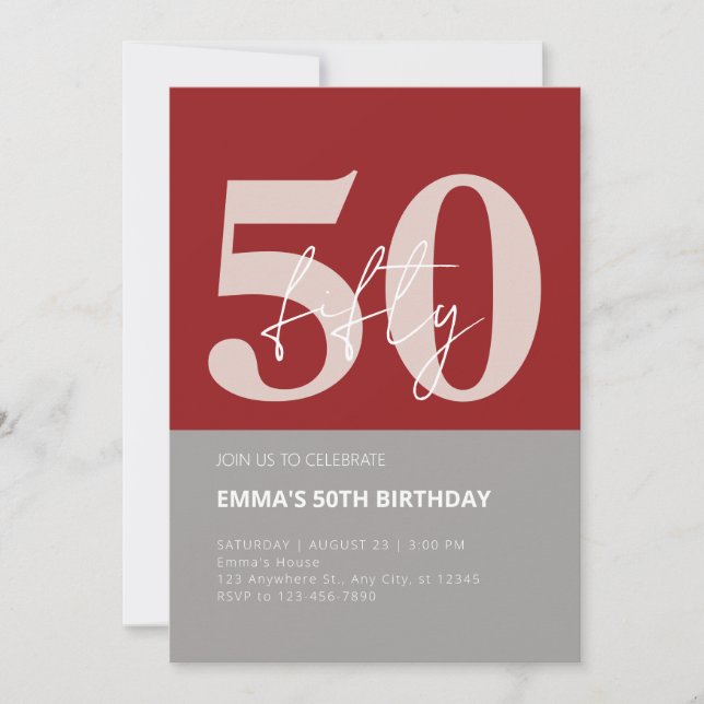 Invitación 50.º cumpleaños (Anverso)