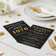 50.º cumpleaños 1976 Oro negro personalizado para 