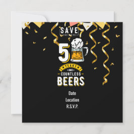 Invitación 50.º cumpleaños 50 años e innumerables cervezas