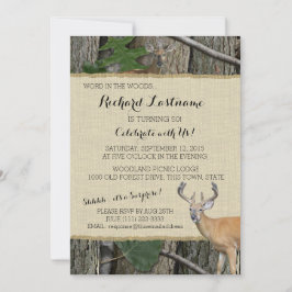 Invitación 50.º cumpleaños con camo de caza