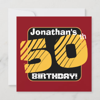 Invitación 50.º cumpleaños con nombre personalizado número ra