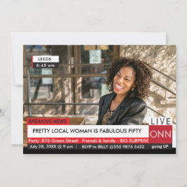 Invitación 50.º cumpleaños de mujeres en divertidas noticias 