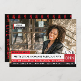 Invitación 50.º cumpleaños de mujeres en divertidas noticias