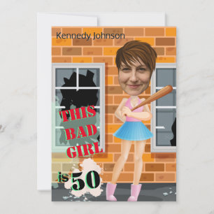 Invitación 50.º cumpleaños de mujeres mal Chica cara a cara d