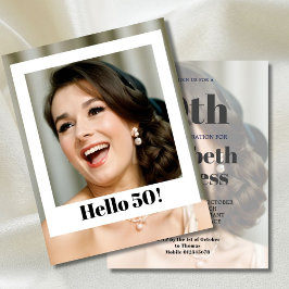 Invitación 50.º Cumpleaños De Sorpresa De Fotografía Moderna