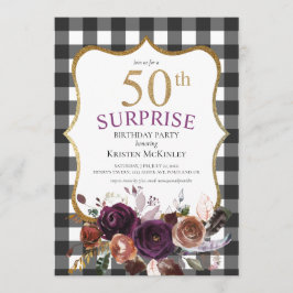 Invitación 50.º cumpleaños del Purpurina de Buffalo Púrpura F