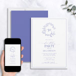 Invitación 50.º cumpleaños Escudo de Leafy Periwinkle Moderno<br><div class="desc">¡Bienvenidos a tu celebración de medio siglo de cumpleaños! Pero no te preocupes, no es momento de bajar la velocidad todavía. Envíe estas elegantes invitaciones a Escudos de Leafy en Periwinkle Modern, que cumplen 50 años, y que todos sepan que están listos para el fiesta con estilo. Estas invitaciones incluyen...</div>