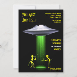 Invitación 50.º cumpleaños 👽 Fiesta de secuestro de extranje