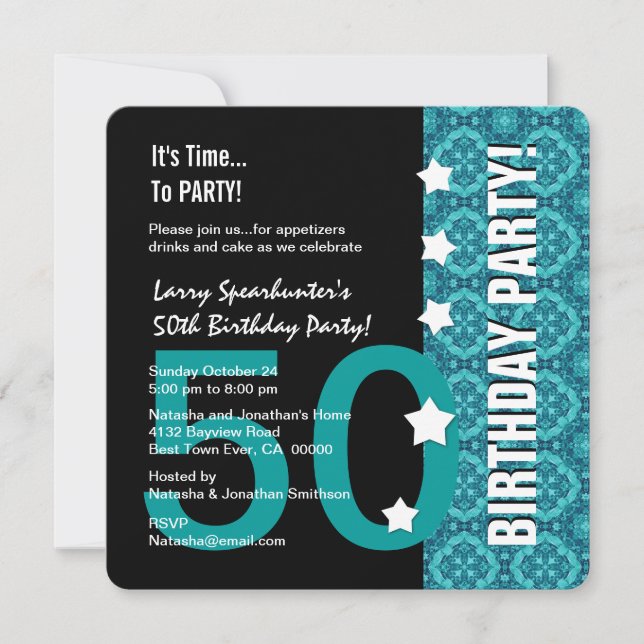 Invitación 50.º cumpleaños gracioso NO por la colina Z50D (Anverso)