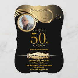 Invitación 50.º cumpleaños, hombre de cualquier edad, arte de