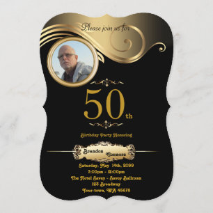 Invitación 50.º cumpleaños, hombre de cualquier edad, arte de