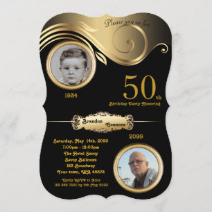 Invitación 50.º cumpleaños, hombre de cualquier edad, arte de