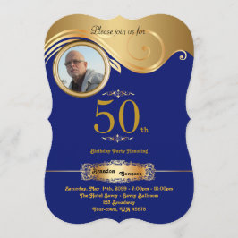 Invitación 50.º cumpleaños, hombre de cualquier edad, arte de