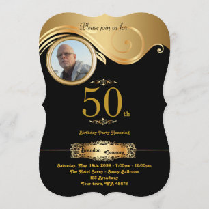 Invitación 50.º cumpleaños, hombre de cualquier edad, arte de