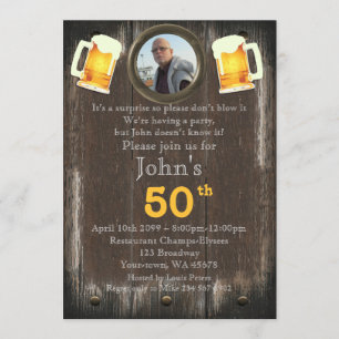Invitación 50.º cumpleaños, hombre Fiesta, cualquier edad, ma