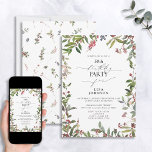 Invitación 50.º cumpleaños invierno Flor silvestre color de a<br><div class="desc">Celebra un estilo de 50 años con esta impresionante invitación de color Berry Watercolor de invierno de 50 cumpleaños. Con un marco elegante de hermosas acuarelas naturales, flores silvestres y bayas rojas, crea el entorno perfecto para honrar esta ocasión especial. Además, puedes personalizar la invitación con detalles personales escritos en...</div>