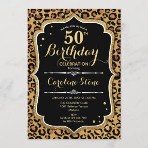 Invitación 50.º cumpleaños - Leopard Print