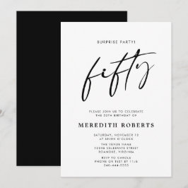 Invitación 50.º cumpleaños Moda Fiesta sorpresa guión moderno