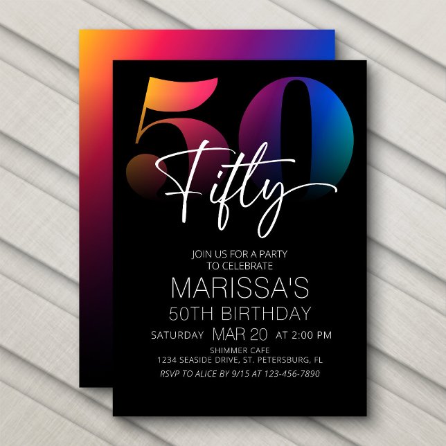 Invitación 50.º cumpleaños moderno (Subido por el creador)