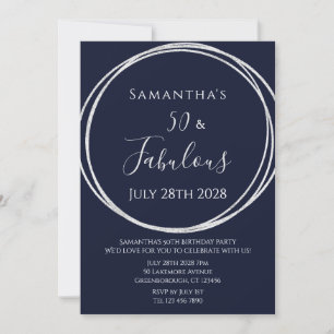 Invitación 50.º cumpleaños plateado de la Marina