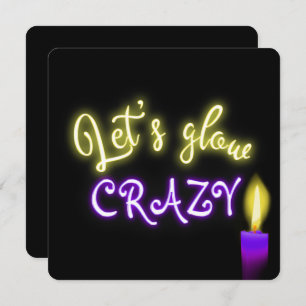 Invitación 50.º cumpleaños Rótulo neón con velas